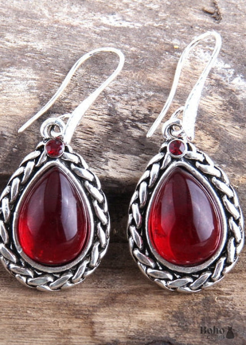 Boho Earrings, RH Dangle Earrings, Black Silver